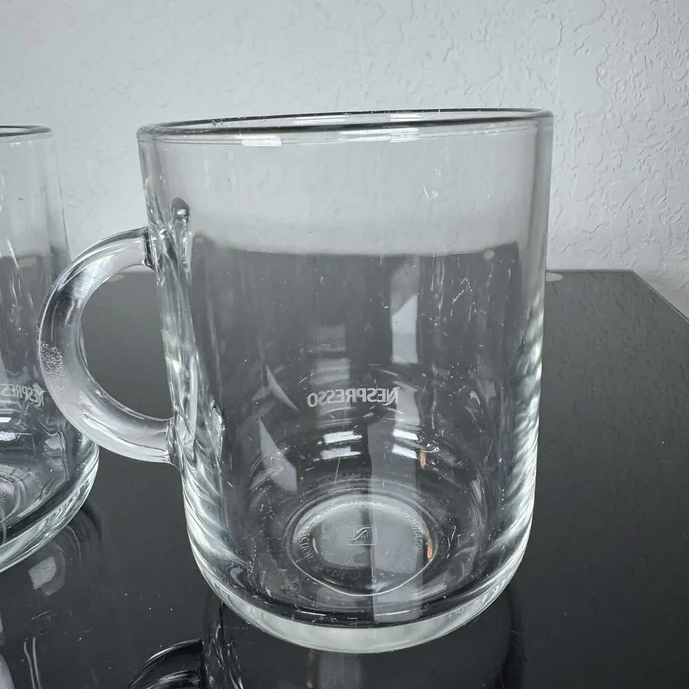 Nespresso Clear Glass Coffee Mug Set 13 fl oz Solid Color 4